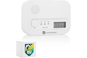 Smartwares Kohlenmonoxid melder, 10 Jahre Sensor, 1.5 Testsieger Wertung, mit Display und Testknopf - FGA-13041