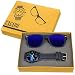 CASADO BLACK SLIM Series Round Analog Wrist Watch and 1 Blue Reflector Wayfraer Sunglasses for Men