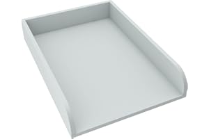 regalik Wickelaufsatz Universal, Wickeltischaufsatz für Kommoden in beliebiger Breite, Abnehmbar Wickelkommode aufsatz, Abgerundeten Frontplatten, Ash, 2 mm ABS-Material, 72cm x 54cm