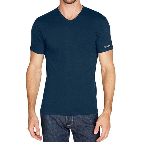 Viterbo Biancheria Set 6 Pezzi T-Shirt Maglia Maglietta Intima Kappa Uomo K1315 Scollo A V Colorato 100% Cotone Pettinato (Blue Navy, M
