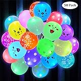 🎈FÁCIL DE USAR: Para activar el brillo de los globos LED en la fiesta oscura, todo lo que debe hacer es colocar 2 baterías en la caja de la batería y PARTY ON. Llene los globos con aire o helio. Disfrute de las maravillosas noches de colores a su manera.