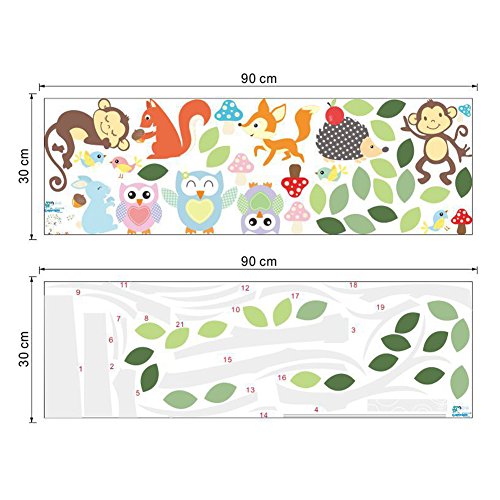 ElecMotive Eule Baum Entfernbare Wandtattoo Wandaufkleber Wall sticker Aufkleber DIY für Wohnzimmer Schlafzimmer Kinderzimmer in Geschenkkarton 105cm (H) * 160cm (W) ( Eule & Baum) - 4