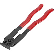 Pince à Collier De Serrage QWORK - Pour Cerclage De Tuyaux - Acier Trempé, Poignées Antidérapantes - Kit Outil De Serrage/coupe