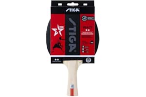 STIGA React 2 étoiles Raquette de Ping-Pong Tennis de Table, Noir/Rouge