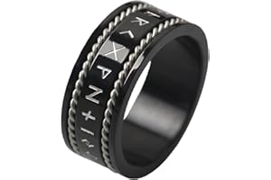 VELESAY Wikinger Ringe Herren Edelstahl Ringe Viking Nordische Mythologie Ring Herren Viking Rune Ring Punk Biker Gothic Hip Pop Ring Viking Schmuck