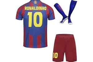 PraiseLight Barcelona Limitierte #10 Heim Fußball Kinder Trikot Auflage Shorts Socken Set Nostalgie Jugendgrößen