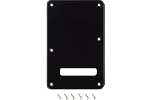 Banworks Plaque arrière de guitare électrique 1 pli, couvercle de vibrato à 6 trous pour Strat standard américaine/mexicaine ST JT/HGB-01, noir brillant