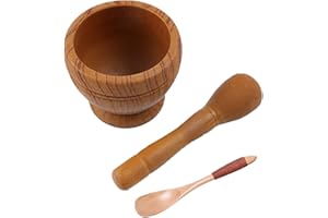 HIBUCUO Mortar and Pestle Set - Manual Garlic Grinder Spices Herbs Mortar Pestle Set, Great for Guacamole Spice, Cooking Tools Supplies, easy to clean, Small 4.3 Inch Holds 1.5 Cups