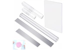 JINSION 4 Piezas Rodillo de Arcilla Acrílica,Herramientas de Arcilla Polimérica Transparente,Rodillo Arcilla Hojas de Acrílico,Cuchilla de Corte Arcilla,Rodillo Arcilla Polimerica para Modelar y Esculpir