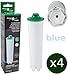 Produktbild 4 x FilterLogic CFL-802B - Filterpatrone ersetzt Jura ® Claris BLUE Nr. 71311 / 71312 / 67007 und Claris ENA Wasserfilter für Jura Kaffeemaschine / Kaffeevollautomat - Sechseck Filter Steckpatrone