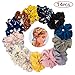 Price comparison product image Chiffon Flower Hair Scrunchies and Solid Scrunchies Bobble Elastic Hair Ties Ponytail Holder for Women Hair Accessories 14 Assorted Colors