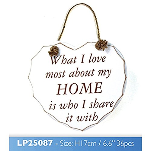 Weiß Herz Schild: Love About Home