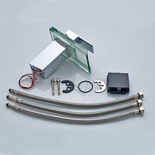 AuraLum® LED Niederdruck Einhebelmischer Wasserhahn Badarmatur Waschtischarmatur Waschtischbatterie mit Wassersparen Funktion - 8