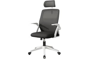 Max Star - Silla de Oficina Blanca Escritorio Ergonómica Giratoria, Altura Regulable, Respaldo y Asiento Transpirable, Hogar, Reuniones, Gaming, Oficina, Resistente hasta 150Kg