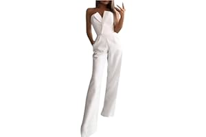 Kaistar Tuta Pantaloni da donna Elegante Estiva Tutine Donna Eleganti Tuta da Donna Pagliaccetto Estivo Monopezzi e Tutine Scollo a V/O Tuta Donna Completa Tuta da Ginnastica Elegante