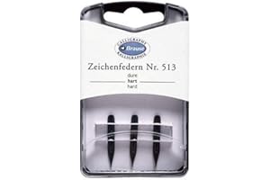 Brause 300513B - Confezione di 3 pennini in metallo rigidi da disegno