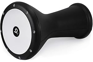 VD VATAN Vatan VD 3002 Darbuka egipcia, recubierta con cuero artificial, grande, diámetro 22 cm, negra, 44,5 cm.