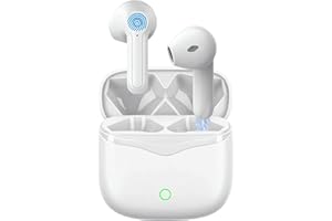 KOMUSII Cuffie Bluetooth,Auricolari Bluetooth 5.3 con Custodia Di Ricarica,Connessione Automatica,Cancellazione Rumore,Comandi Touch,Cuffie Senza fili in Ear con Mic ENC,Cuffiette Wireless Per Android/iOS