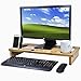 Produktbild Hersbrucker Bambus Monitor Ständer Riser mit Organizer Tablett Slots für Stauraum – Ideal für Monitor, Computer, Laptop, Handy, Bürobedarf, und mehr (natur Bambus)