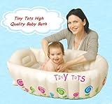 Incluye kit de reparación. Bañera hinchable infantil Tiny Tots para viajes, color crema