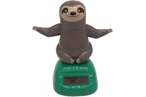 HOMYL Novelty Solar Powered Bobbling Toy Shaking Hands Sloth Doll Desk Gadget Home/Office/Car Ornament