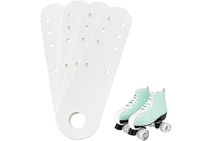 SUPERFINDINGS 4 PCS Leather Toe-Guards for Roller Skate White Flat Toe Cap Guard Protectors In Front Of Roller Skate PU Leather Cover for Quad Roller Skate Protection