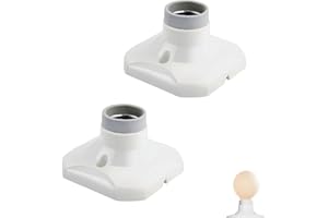 VIDSMOW 2 PCS Duty E27 Light Fitting Ceiling Rose Light Fitting with Ceramic Lamp Holder, Wall or Ceiling Mounted AC 220–250V Light Fitting, Ceramic Heat-Resistant Lamp Base, White, No Screws Included