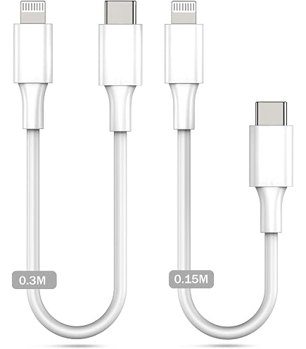 Lot De 3 Câbles IPhone à Angle Droit 90° - Longueurs 15cm + 30cm + 30cm - Nylon Tressé, Charge Rapide - Compatible IPhone 14 à 6, IPad