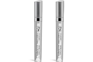 W7 Lip Gloss Wand - Soft Clear Liquid Gloss - Non-Sticky, High-Shine Finish - 2 Pack