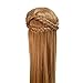 22" 50% Human Hair Hairdressing Training Head Practice Mannequin Clamp Cut (Dark blonde)