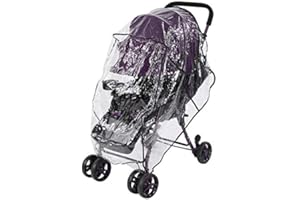 HZTYYIER Parapioggia per passeggino, 31,5 * 19,69 * 15,75 pollici Parapioggia per passeggino trasparente in PVC non tossico antivento universale con gancio e anello per l'installazione e la rimozione