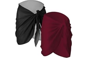 JFAN Traje de Baño para Mujer Bikini Cubierta Falda de Chifón Pareo de Playa Piscina Vacaciones