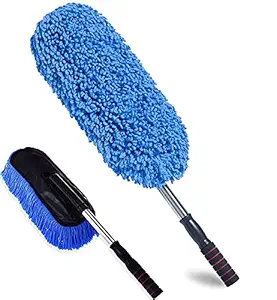 Kixre Car Duster, Multipurpose Car Wash Brush Exterior and Interior Microfiber Duster with Extendable Handle for Cleaning