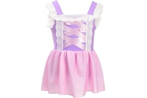 Lito Angels Traje de baño con Falda de Una Pieza Princesa Rapunzel Elsa Anna Belle para Niñas Talla 2-6 años