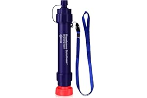 Membrane Solutions Water Filter Straw WS02, Detachable 4-Stage 0.1-Micron Portable Water Filter Camping, 5,000L Water Purifier Survival Gear and Equipment for Hiking Camping Travel and Emergency