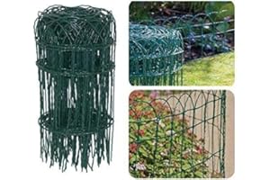 CLÔTURE DE JARDIN FRONTALIÈRE Garden Mile® 0,40 m x 10 m - VERT - GRILLAGE MÉTALLIQUE REVÊTU DE PVC - BORDURE DE JARDIN