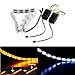 Produktbild FEZZ Auto LED Tagfahrlicht Licht fließendes Blinker Licht Signal Licht 32LED Streifen Lichter Frontlampe Weiß Gelb DRL Strips (2 Stücke)