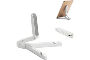 BAOWUABJ Tablet Stands and Holders Adjustable,iPad Stand, Portable Tablet Stand Holder for iPad, Kindle Fire Tablets, Desktop Mobile Phone Stand (White)