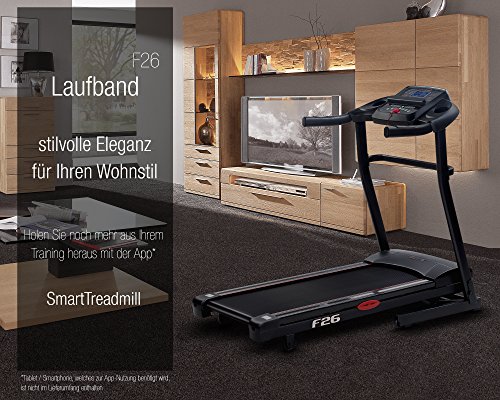 Sportstech F26 Profi Laufband mit Smartphone App Steuerung Pulsgurt im Wert von 39,90 € inklusive – MP3 AUX Bluetooth 4 PS 16 km/h HRC Training – kompakt klappbar verstaubar - 5