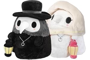 Dlishka Plague Doctor Plüsch + Krankenschwester-Spielzeug, Cartoon-Näh-Plüschtiere, Halloween, leuchtende Puppen, Vogelschnabel-Doktor, Plüschpuppen, 2 Stück, Weihnachtsgeschenk, Hexendoktor