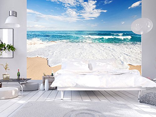 FOTOTAPETE 350×245 cm – VLIES TAPETE PREMIUM – PROFI QUALITÄT – Top moderne Wanddeko – Riesen Wandbild – Top Design Tapete – Neue exklusive Edition mit noch besser Druckauflösung – Deutsches Premium Vlies – Strand Meer Natur c-B-0035-a-a - 2