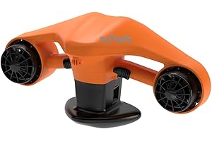 Asiwo Scooter sous Pro-Marin avec Support pour caméra d'action - Scooter Marin à Deux Moteurs étanche pour la plongée, la Natation, la plongée avec Tuba (Blanche)