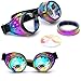 Produktbild Unisex Vintage Kaleidoscope Gläser Rosennie Bunte Gläser der Feiertagspartei Sonnenbrillen Gotische Retro Steampunk Cosplay Brille Rainbow Glasses Welding Punk Runde Goggles Goggles (Mehrfarbig)