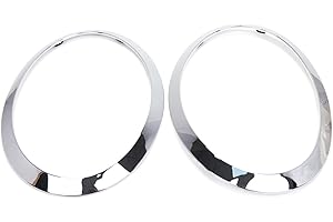 Shkalacar 2pcs Anneau de Garniture de Phare de Rechange Compatible avec BMW Mini Cooper F55/F56/F57 2014-2021 OEM 51137300631, 51137300632, 51712355791, 51712355798 Argent