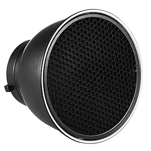 7 Inch Standard Reflector Diffuser Lamp Shade Dish with 60� Honeycomb Grid for Bowens Mount Studio Strobe Flash Light Speedlite (Black) -Layfoo