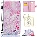 Produktbild für Galaxy (2016) A310 Hülle Brieftasche Schutzhülle, Malerei PU Lederhülle Flip Hülle im Bookstyle Cover Schale Stand Ständer Etui Karten Slot Schutzhülle Tasche Wallet Case für Samsung Galaxy A3 (2016) A310 +Schlüsselanhänger (E) (4)