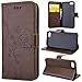 Produktbild SMART LEGEND iPhone 7 Lederhülle Schmetterling Weinstock Premium Schutzhülle Wallet Case Braun Muster Design Etui Brieftasche Ledertasche mit Handschlaufe Neu Zubehör im Bookstyle Cover Schale mit Ständer Standfunktion Etui Karten Slot und Magnetverschluss Flip Case