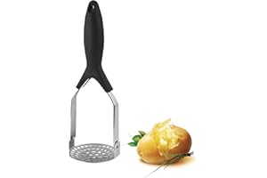 YUEJIESELECTED Presse-Purée En Acier Inoxydable,Ustensile De Cuisine Polyvalent,Manche Ergonomique Antidérapant Et Design Pliable,Presse-Purée Pour Fruits Et Légumes,Pour La Cuisine Pommes De Terre,Légumes Aliments