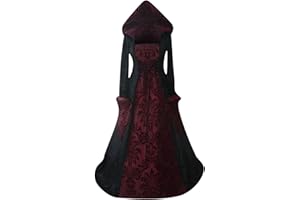 MOKBAY Gothic Kleid Damen Vintage Renaissance Partykleid Mittelalter Gothic Kleid Viktorianisches Kleidung Halloween für Cosplay