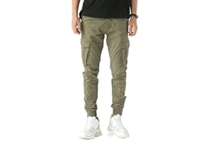 TONY BACKER Pantaloni Uomo Cargo Leggero in Cotone Multitasche Casual di Tela Stretch Materiale con Tasche Laterali 7826